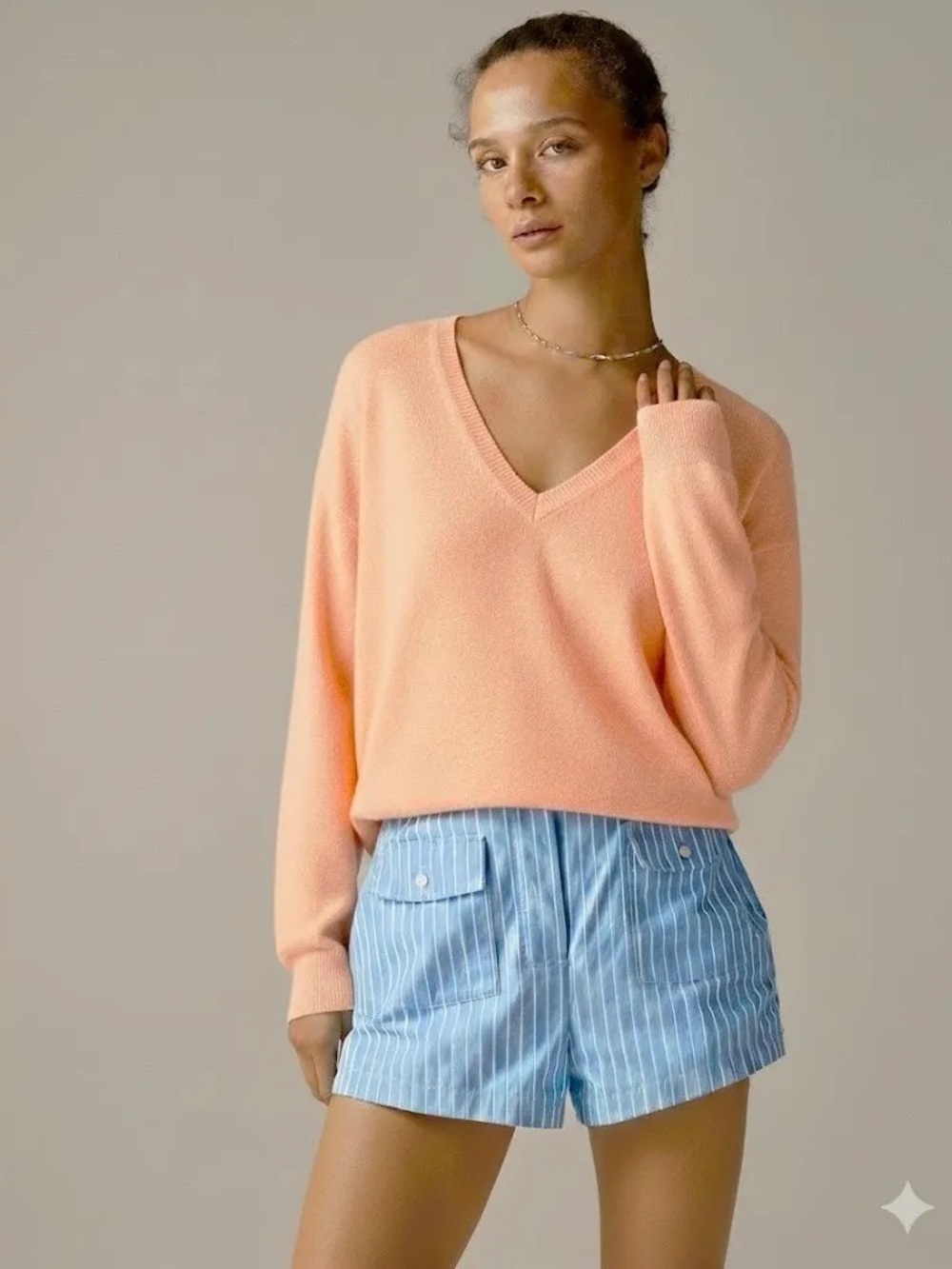 J.Crew Oversized featherweight cashmere V-neck sweater